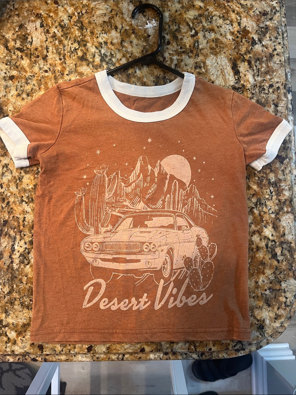 Rust Orange 'Desert Vibes' Short Sleeve Ringer Tee - Kids